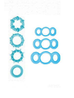 Alternative view of Magic Crystal 7 Piece Jelly Cock Ring Set