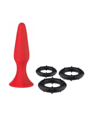 Alternative view of 5 INCH BUTT PLUG AND COCK RING SILICONE SET