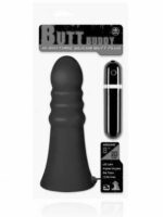 8 INCH BUTT BUDDY RIBBED BLACK